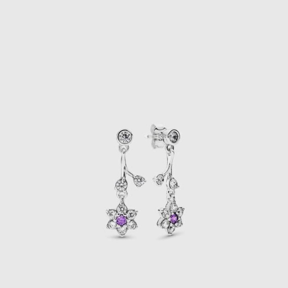 Pandora Silver Floral Earrings